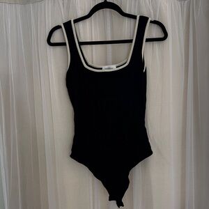 Kaileigh Black and Cream Bodysuit